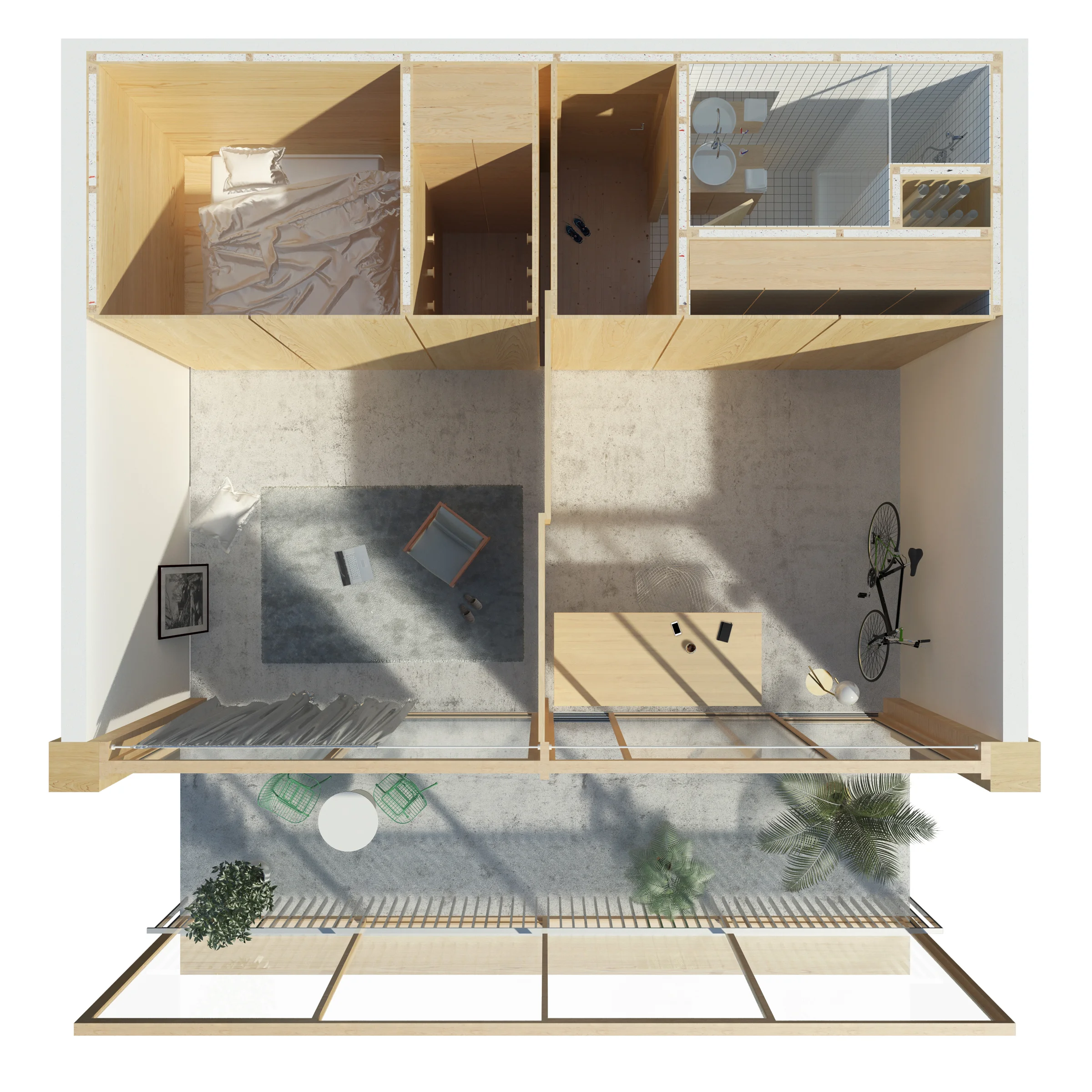 LIVING/WORKING UNIT, PLAN