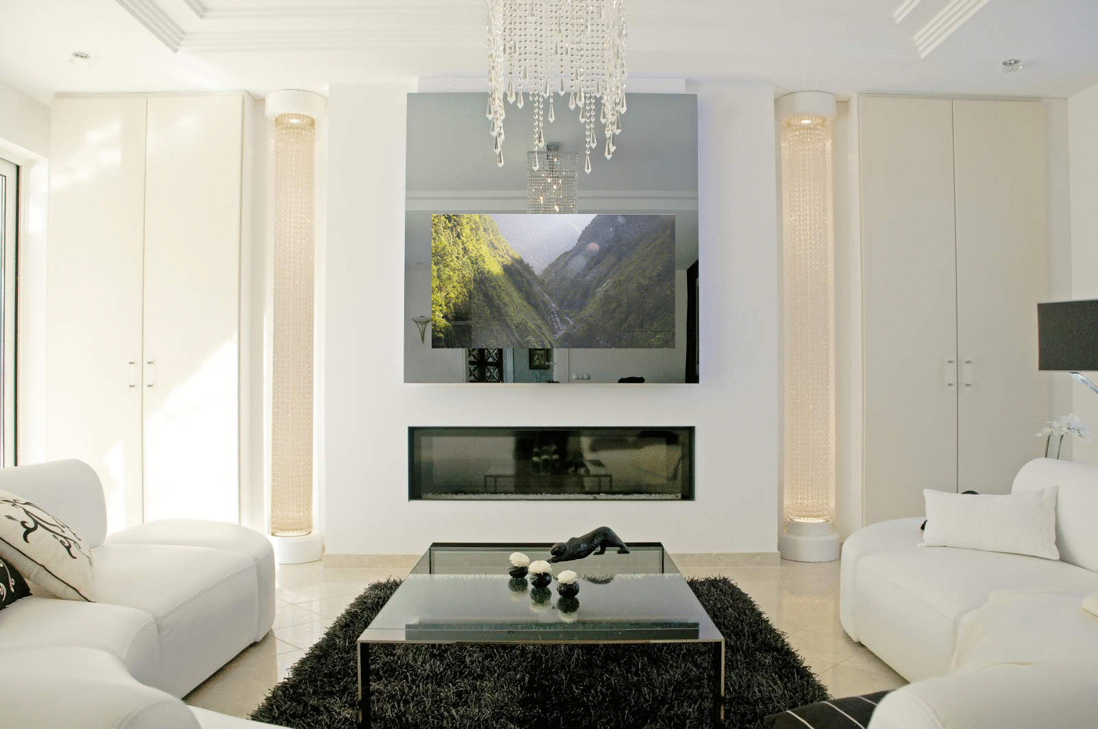 Built In Wall Xander Prestige, Large Mirror With Built In Tv
