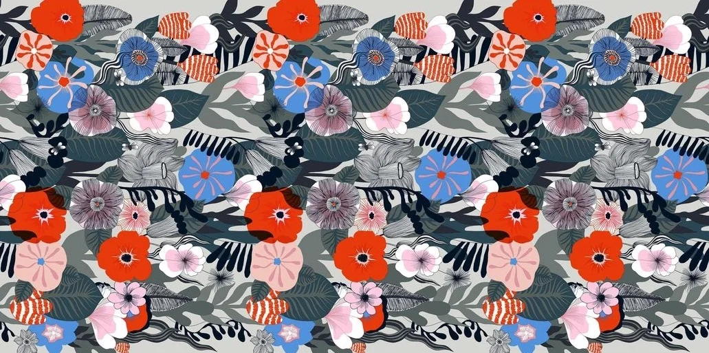 'Kasvu' thick cotton fabric by Marimekko