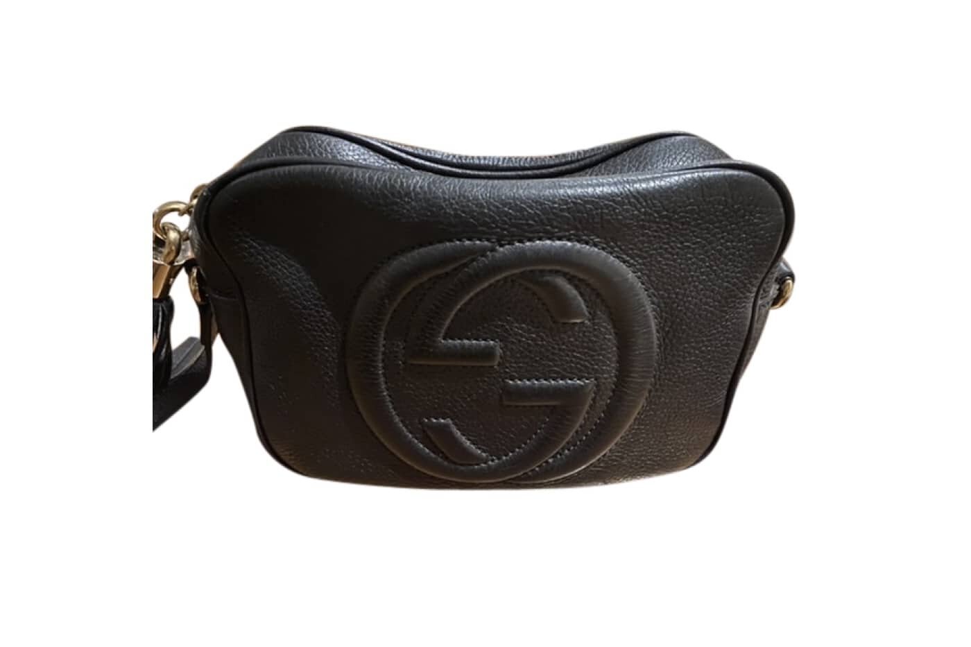NWT!!! Gucci Soho Gg Chain Tote Satchel Black Embossed Leather Shoulder Bag  | eBay
