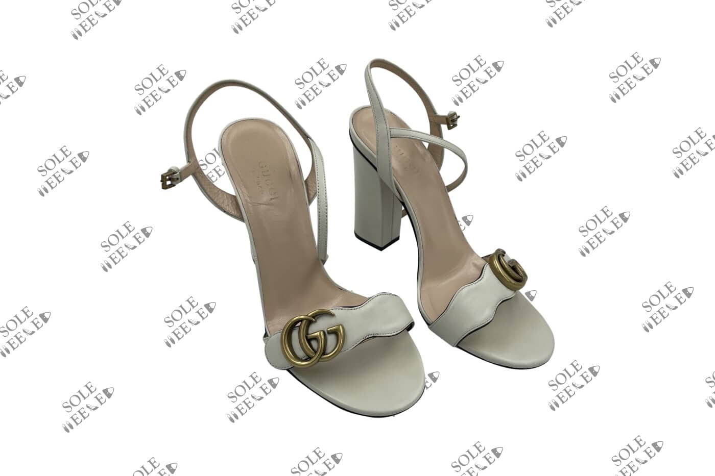 GUCCI Crystal-embellished metallic leather sandals | NET-A-PORTER