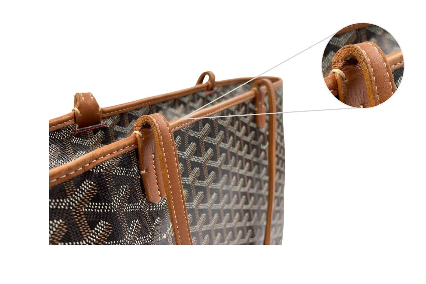 Goyard Bag Strap Edging Repair & Leather Recolouring — SoleHeeled