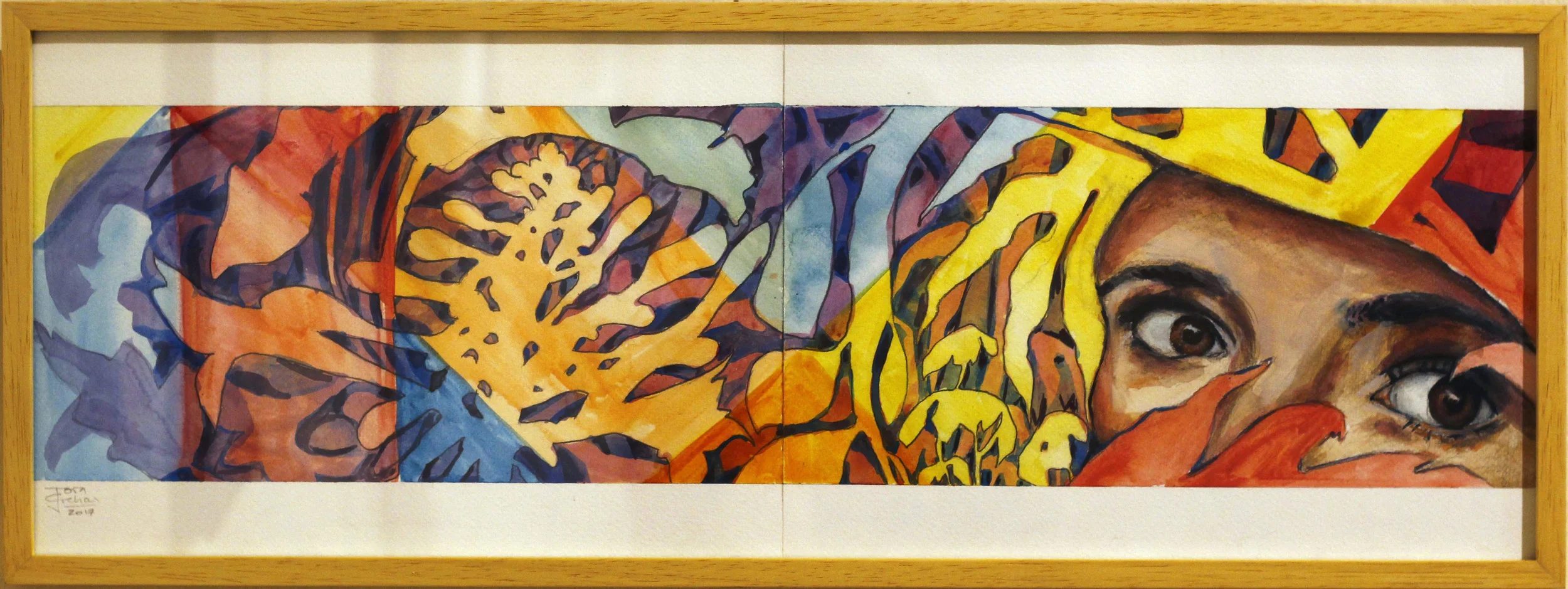 Enmarañada. Acuarela sobre papel libre de ácido 250gr - 22 x 63 cm.