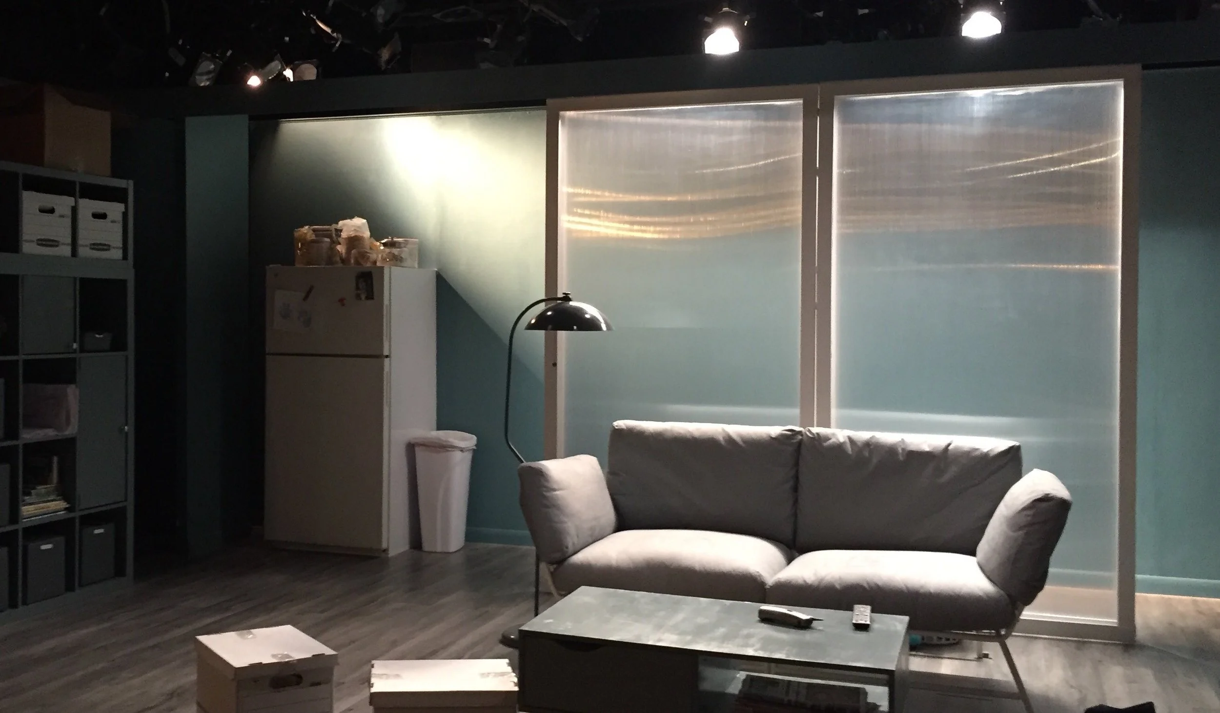 The aftermath of the play at the Cherry Lane - great use of stage props to focus the audience's attention.