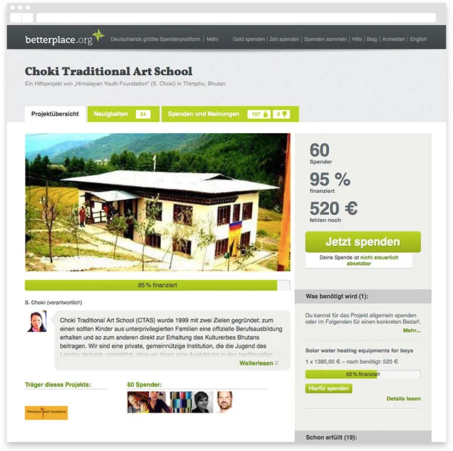 Die Choki Traditional Art School in Bhutan war unsere erste Inspiration für betterplace,org