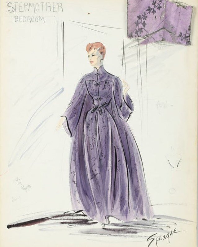 An Edith Head costume design for Judith Anderson in &ldquo;Cinderfella&rdquo; (1960). Join us on the podcast as we gush and discuss all her epic LEWKS!
.
#costumesketch #costumeillustration #lewks #shebringsiteveryball  #cinderfella #1960s #madmen #j