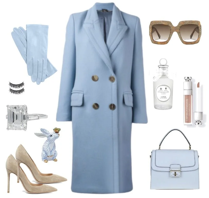 Double breasted coat from, Alexander McQueen is an absolute statement, in its self.&nbsp;With matching gloves and bag or complimentary accessories, this combination will melt the winter blues... No pun intended :)