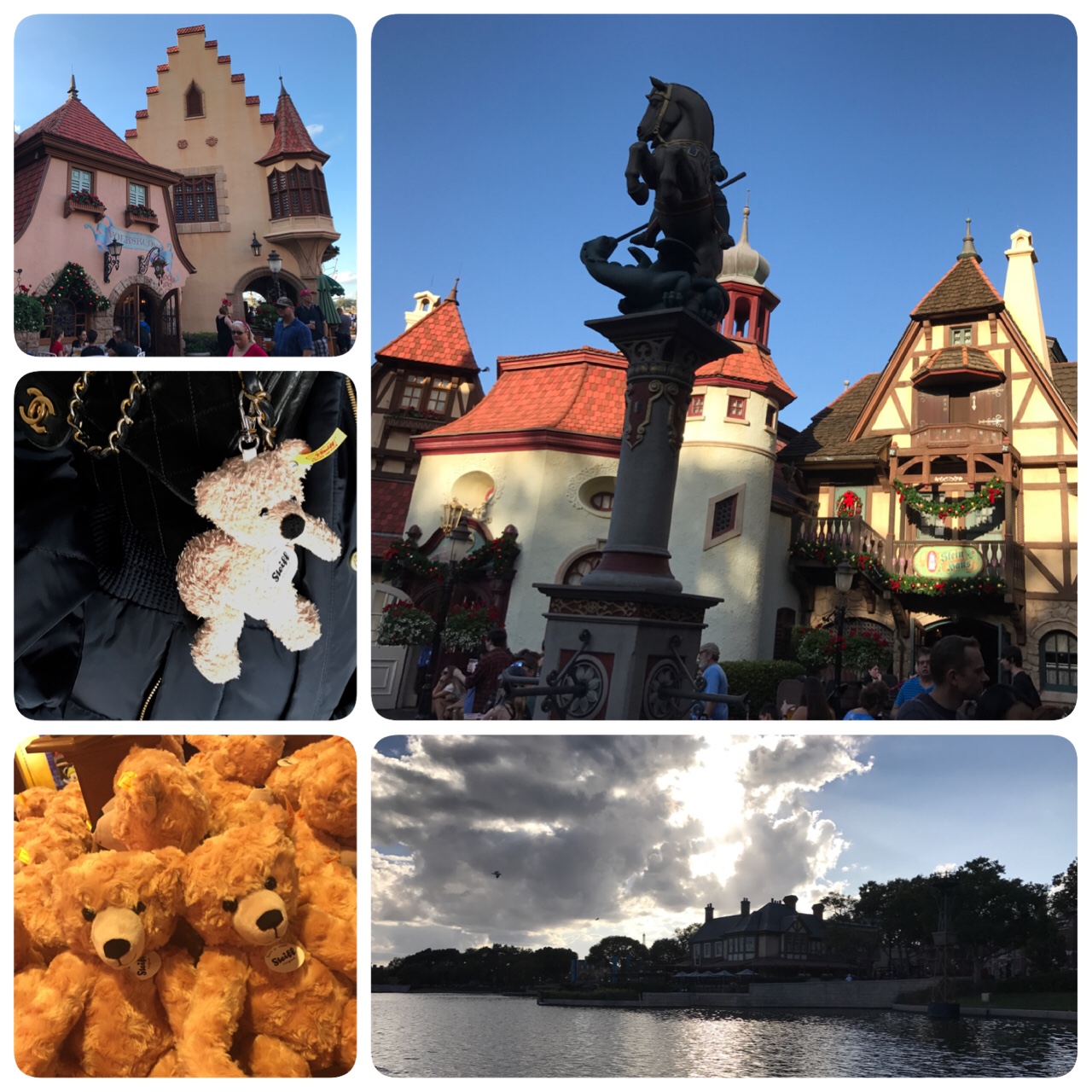 A stroll along the Rhein River on our way to Germany....! Pretzels, beer and of course, STEIFF! What a chic, fun, new bag charm and so much more friendly than the trendy "monsters"!