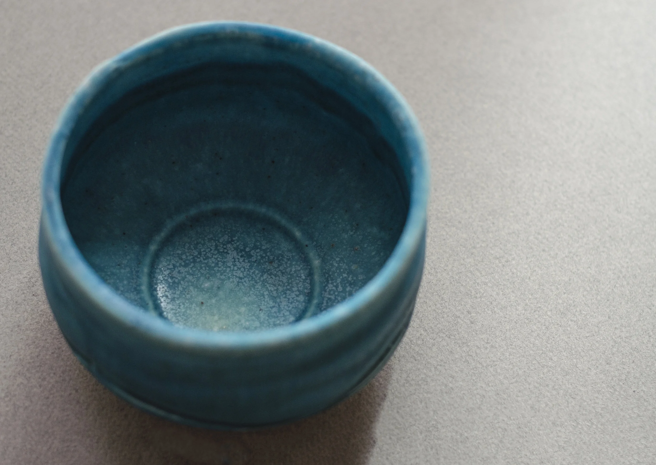 turquoise chawan matcha bowl top