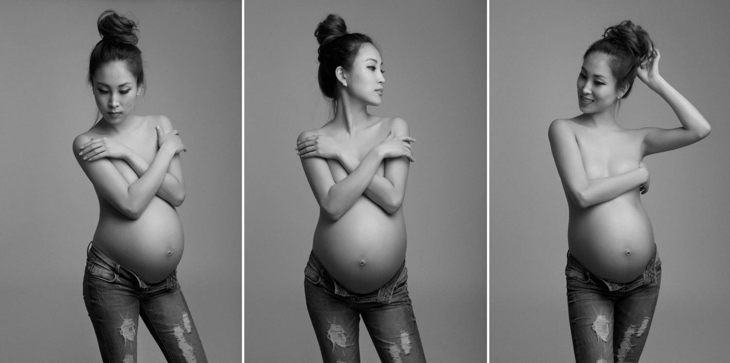 maternity photo shoot ideas, posing ideas, b&amp;w artistic pregnancy photography