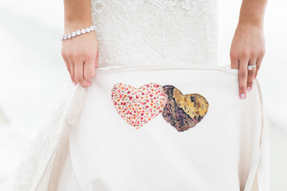Fabric hearts from a grandmother's blouse makes the sweetest sentiment I www.avenueievents.com.png