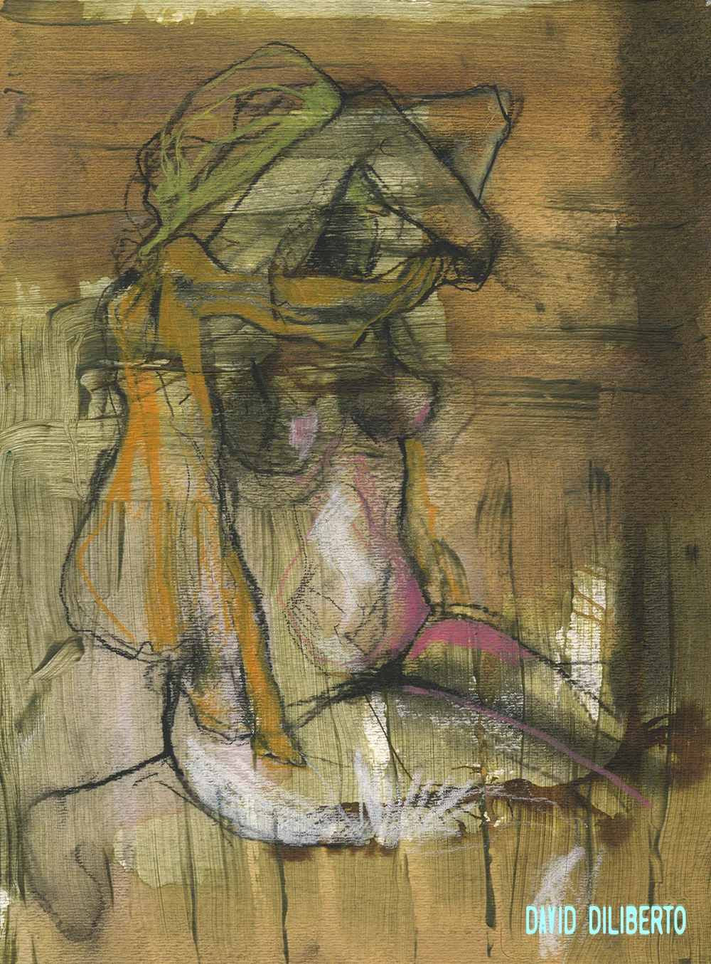  Acrylic, Ink, Charcoal on Paper  9"x12"    