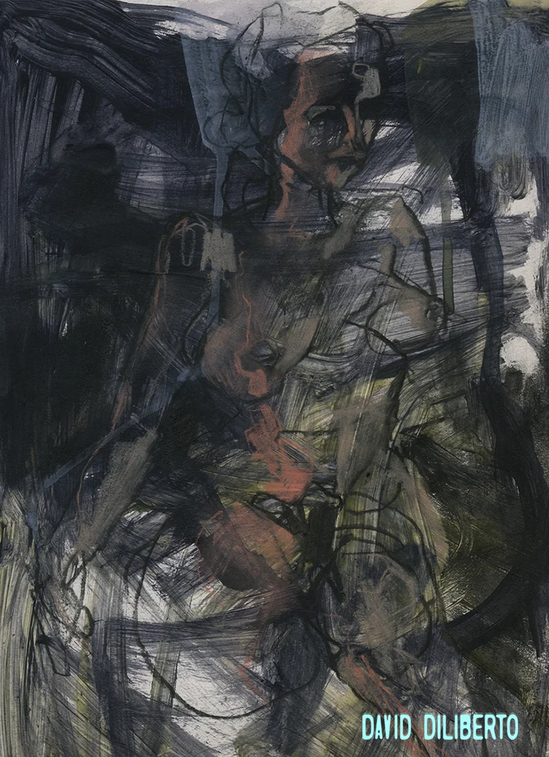  Acrylic, Ink, Charcoal on Paper  9"x12" 