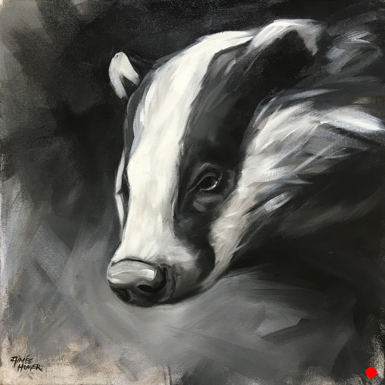 "Badger" (2016) | 24" x 24" | Acrylic on canvas | Sold