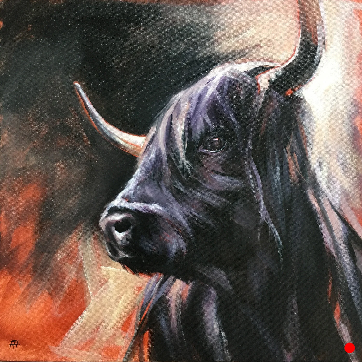 "Baybee" (Highland Cow)| 2016 | 24" x 24" | Acrylic on canvas | Sold