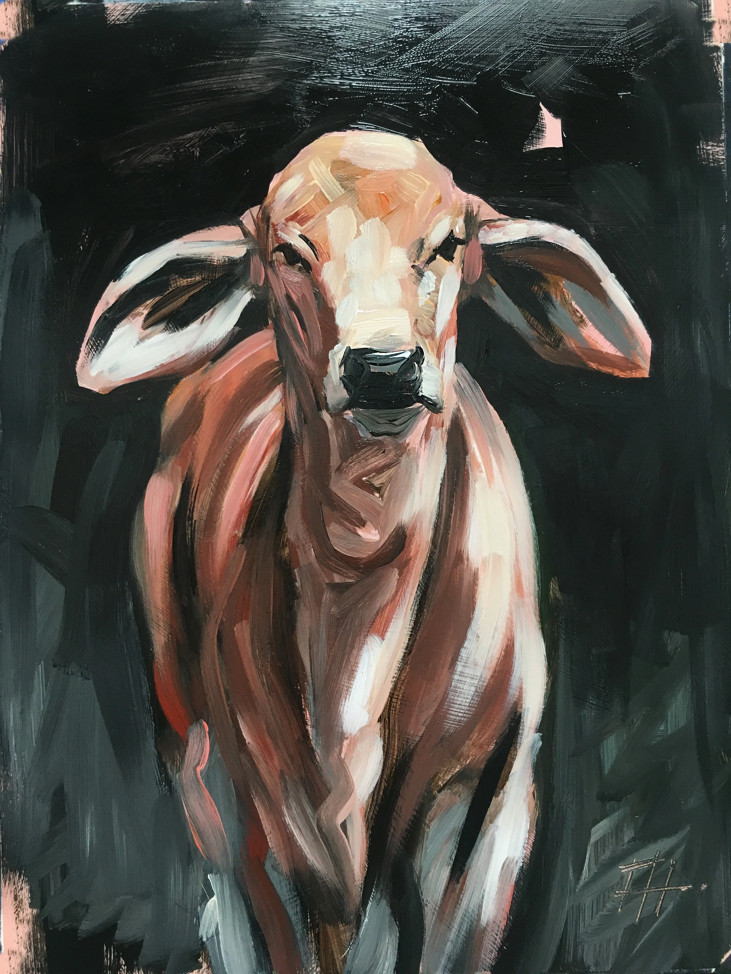 "Brahman Calf" | 2018 | 9" x 12" | Acrylic on Mylar | Available