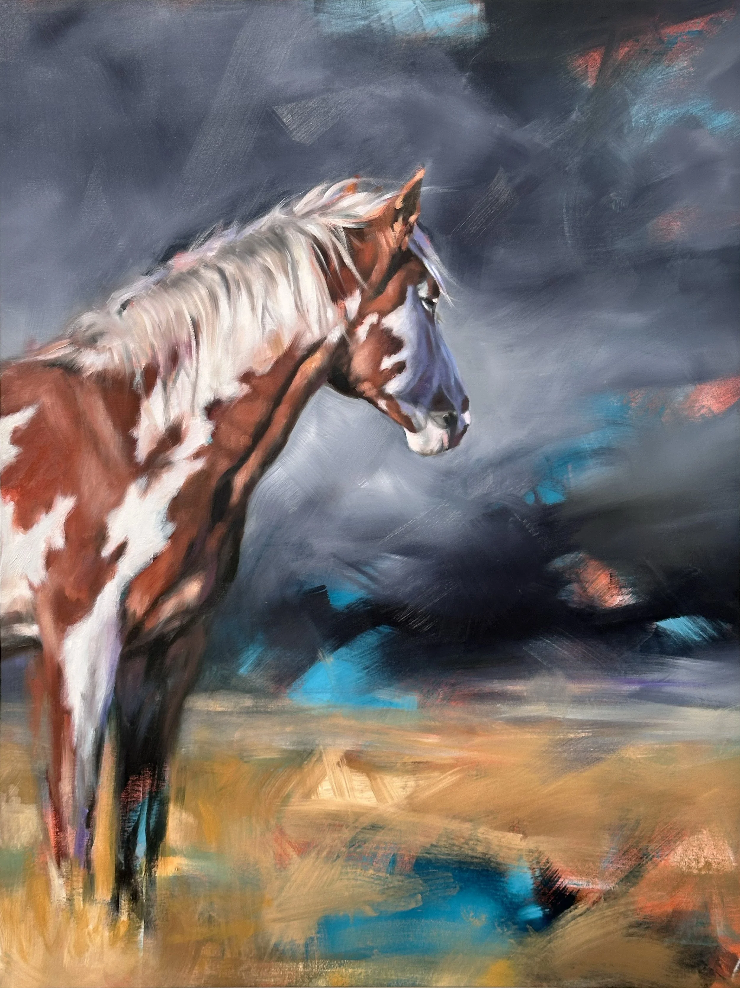 Wild Stallion | 2025 | Oil & acrylic on canvas | 30" x 40"