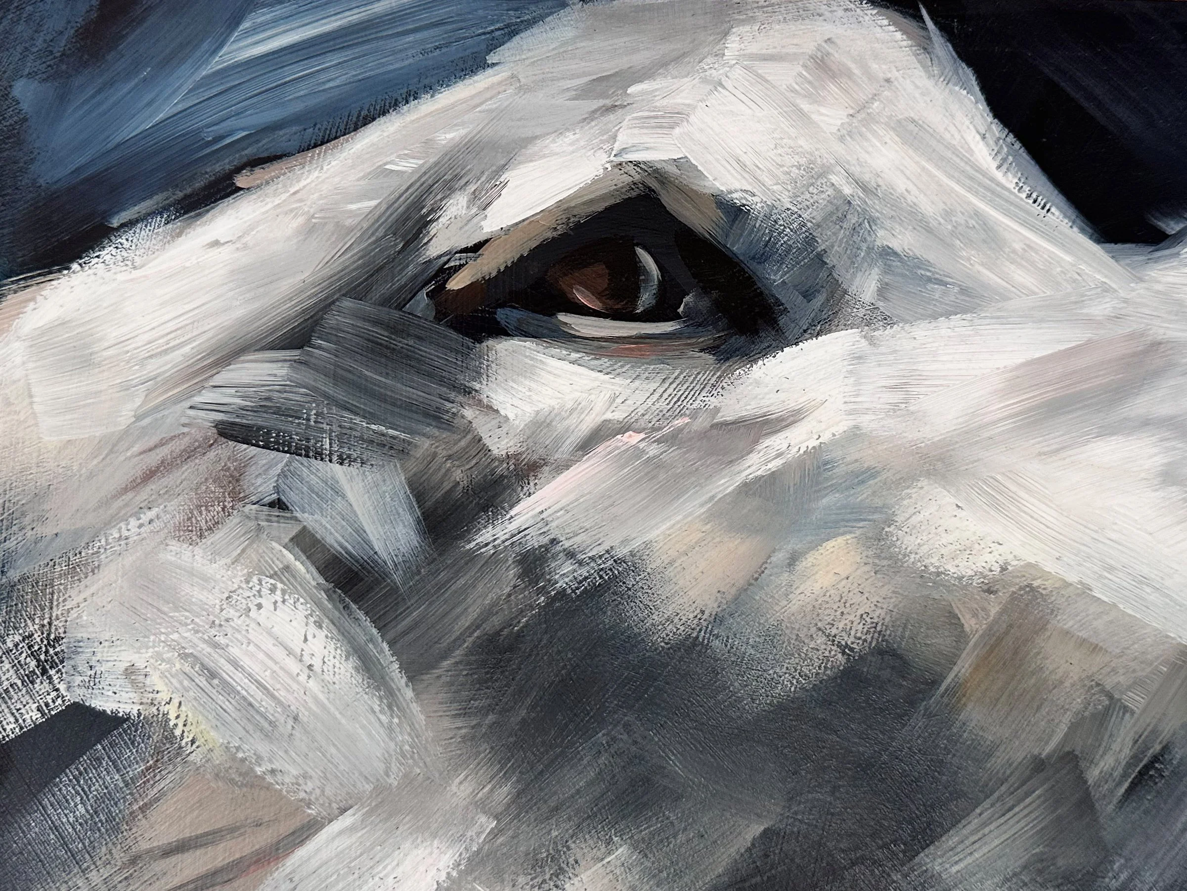 Hoover Nikita Polar Bear 18x24 Acrylic on Mylar Detail Eye.jpg (Copy)