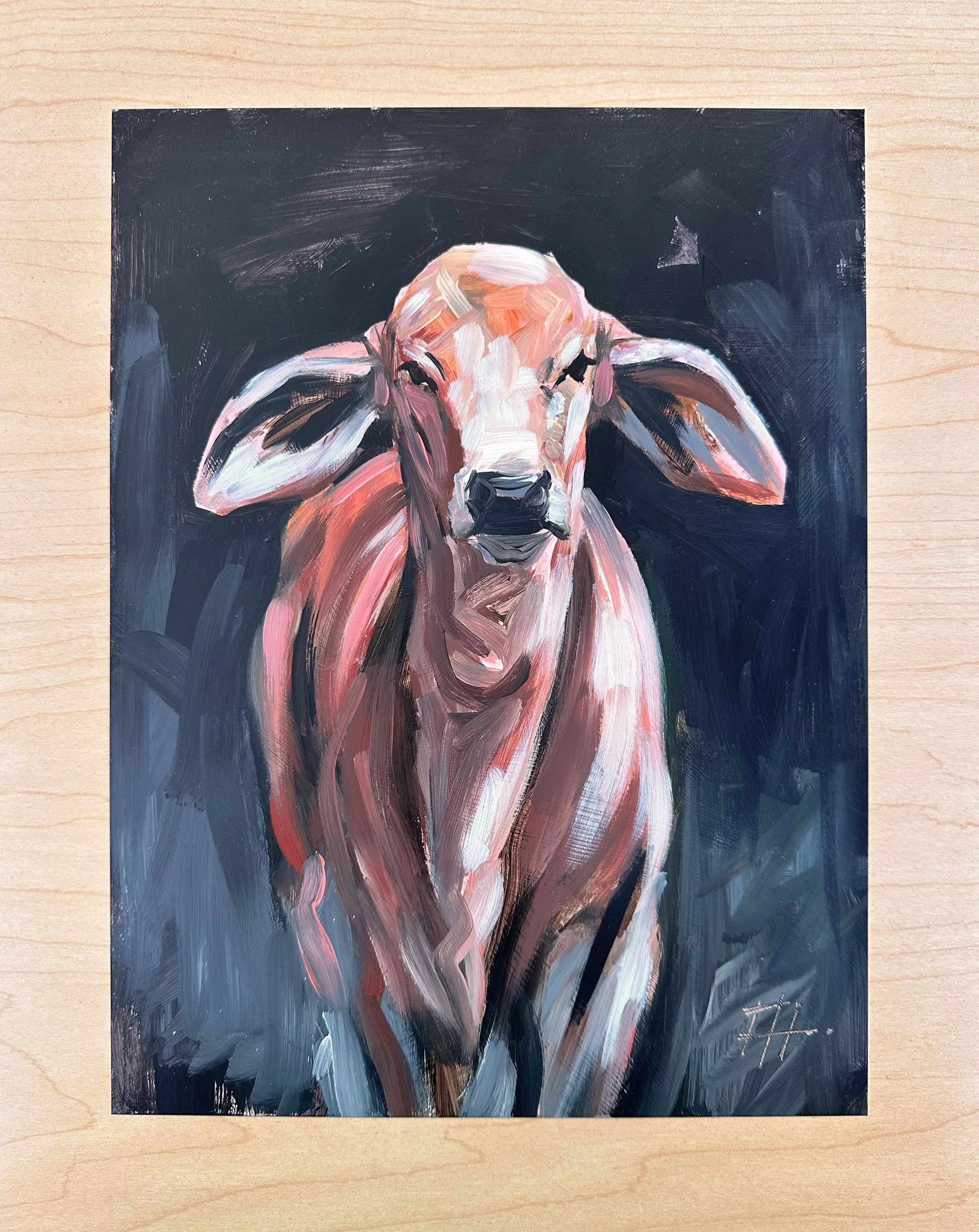 Hoover Brahman Calf Study 9x12 Acylic on Mylar Full Table.jpg (Copy)