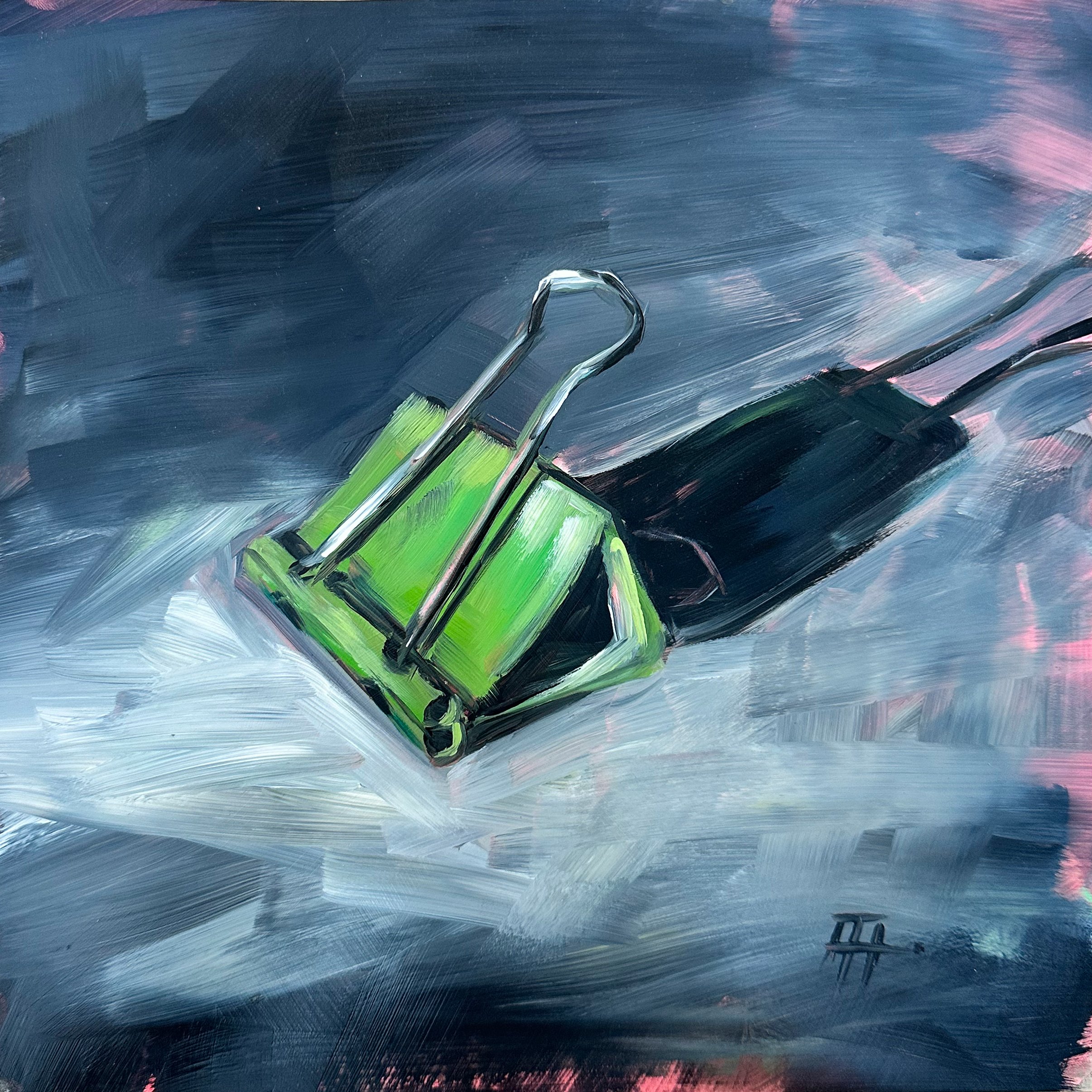 Hoover Green Clip Study 9x9 Acrylic on Mylar Full.jpg