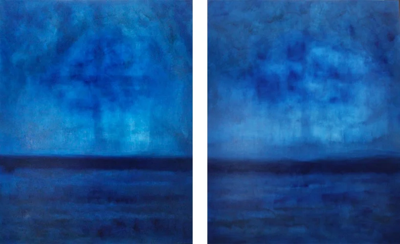 Midnight Blue I, II 48 x 72 Oil On Linen<br>Sold