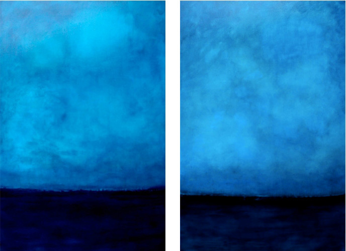 Blue Twilight I and II. 48 x 72. Oil on Canvas. Sold