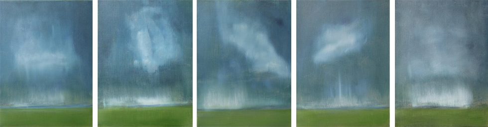Distant Rain I II III IV V 18 x 24 Oil On Linen<br>SOLD