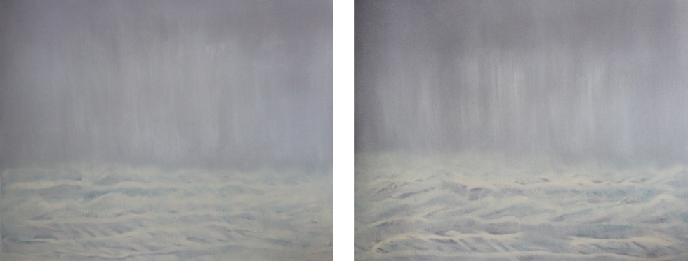 Alabaster Waves I and II. 48 x 60. Oil on LINEN. sold