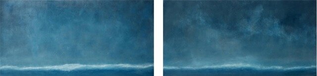 Vernal Waves I and II. 60 x 30. oil on linen 