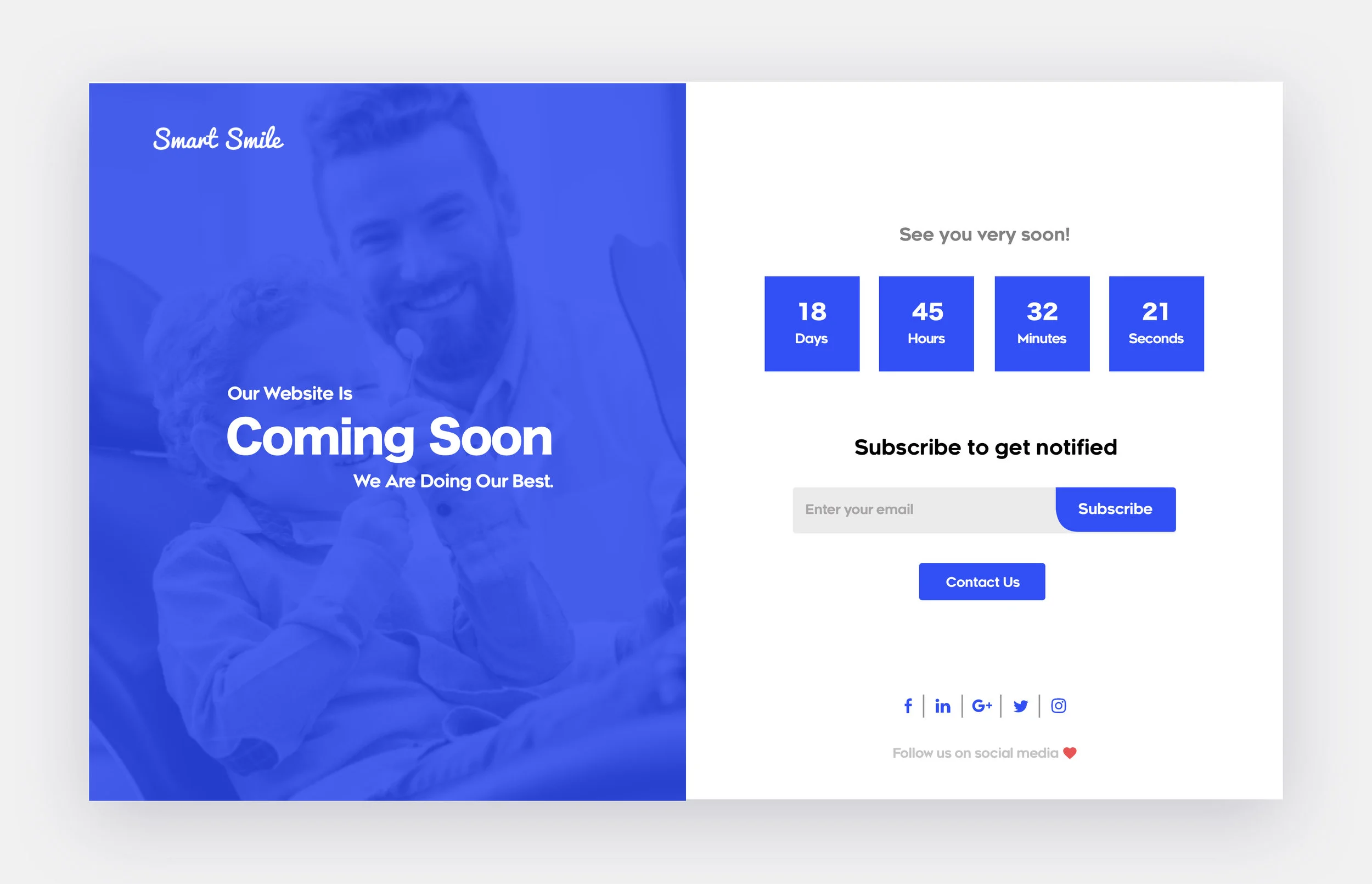 Day 006 | Coming soon page for dental website.