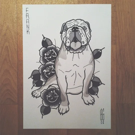 A3 - Commissioned English Bulldog "Frank"
