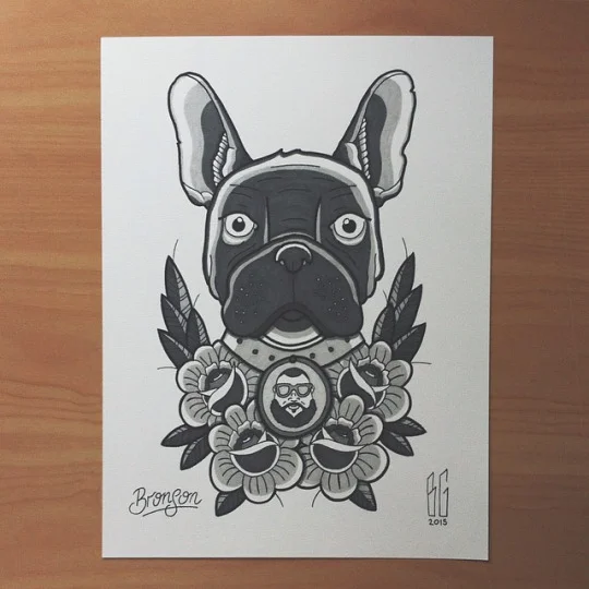 A3 - French Bulldog "Bronson" Commission