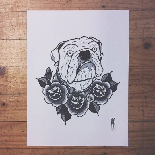 A3 - Commissioned English Bulldog "Tilly"