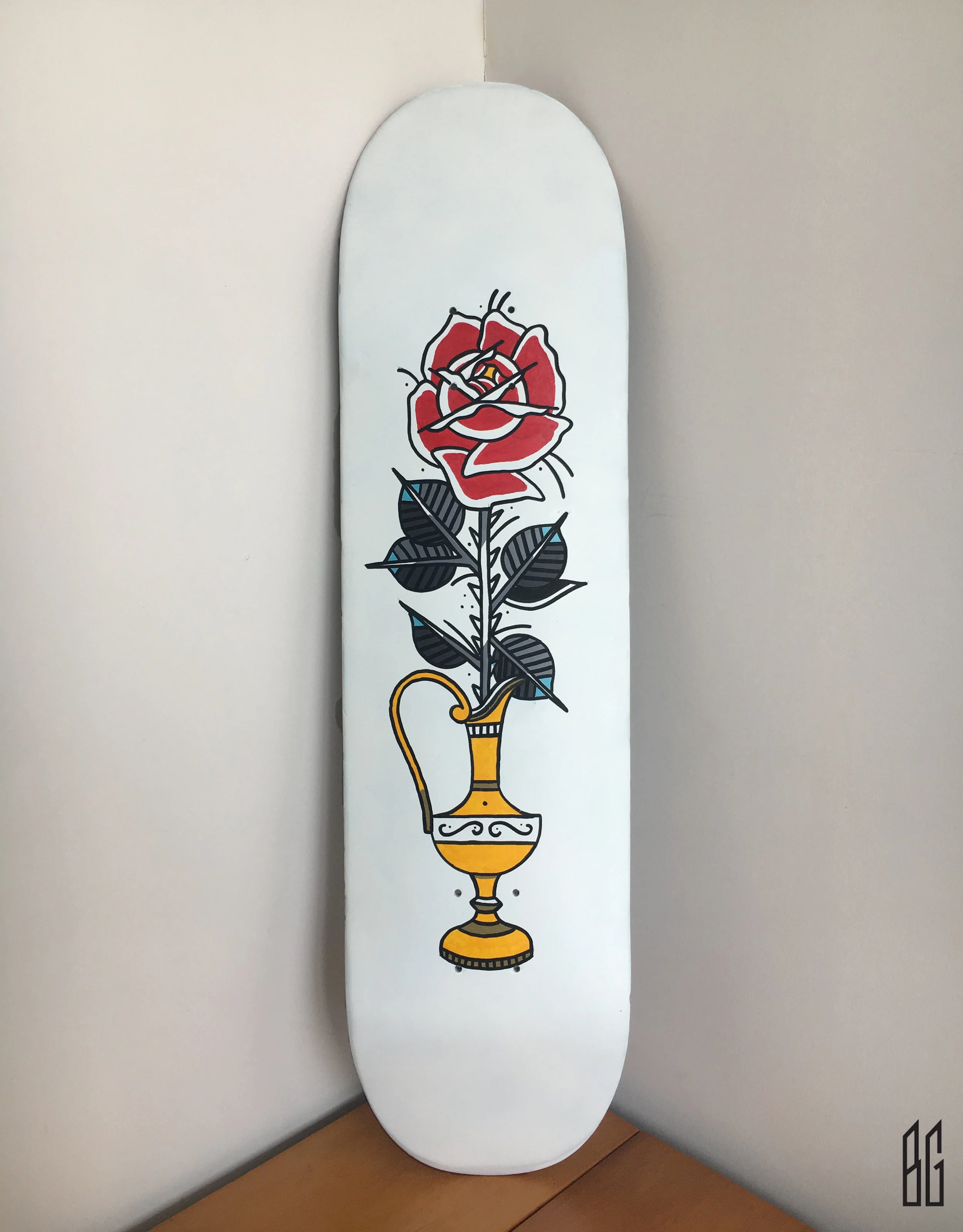 Acrylic on Skateboard