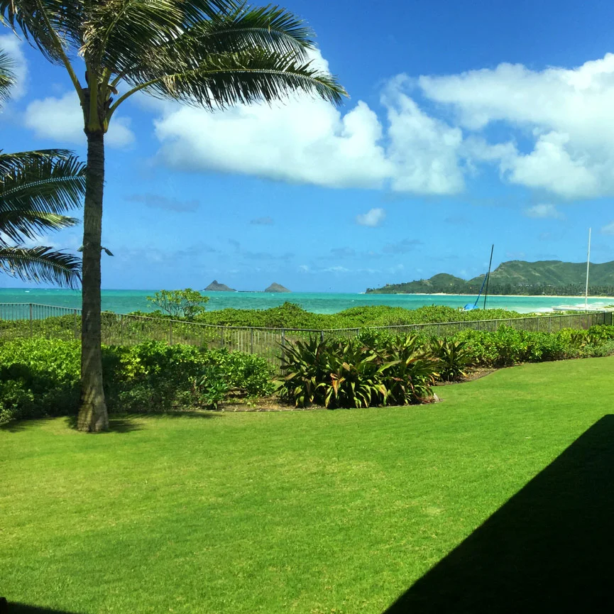 View down the beach just outside the house