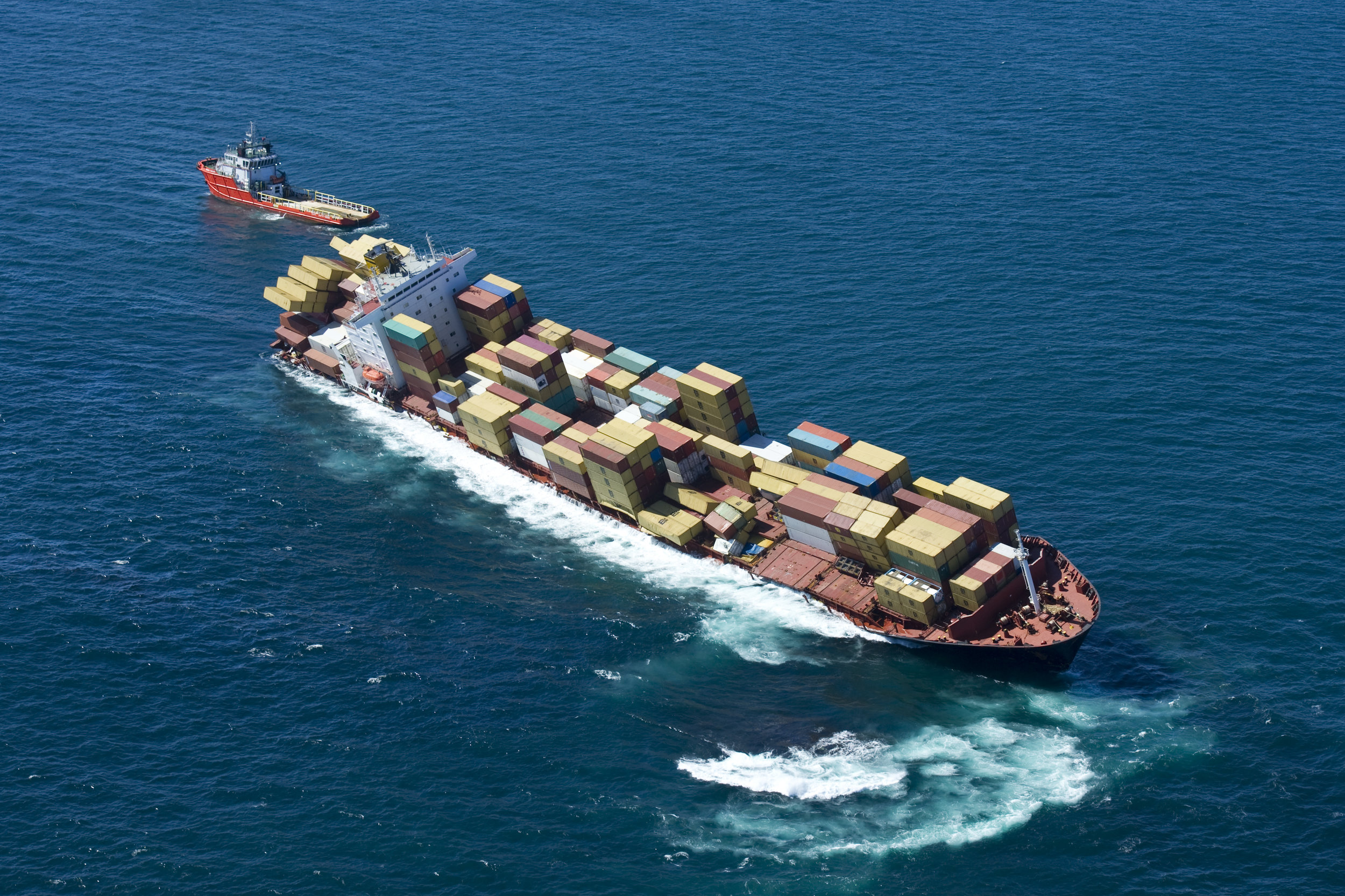 A cargo ship in trouble