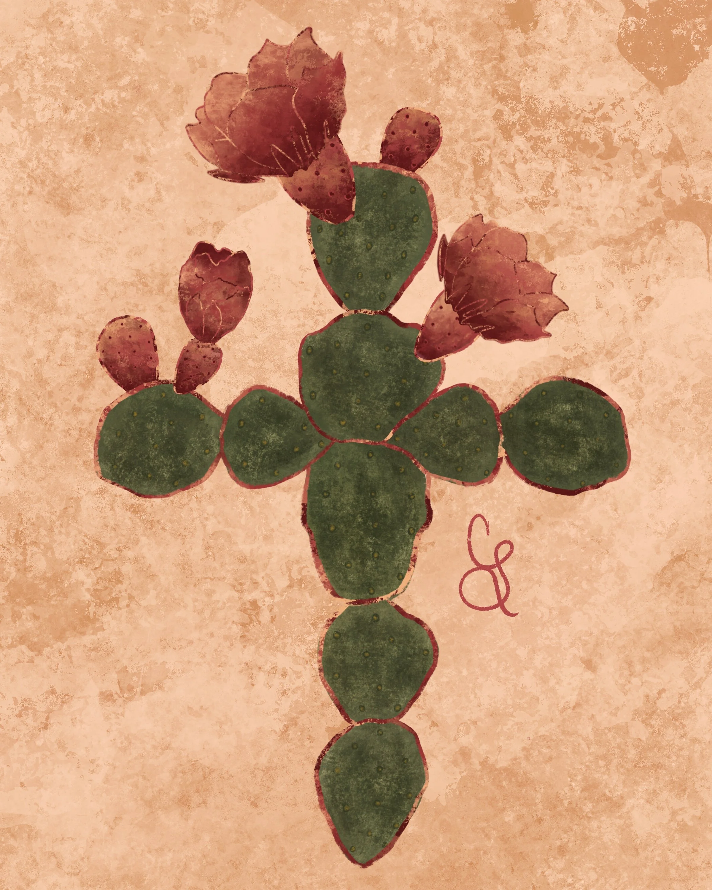 Prickly Pear Cross Print