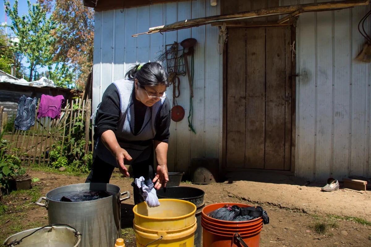 She is never satisfied by the work of the machine so she washes the clothing by hand after for a more thorough clean.