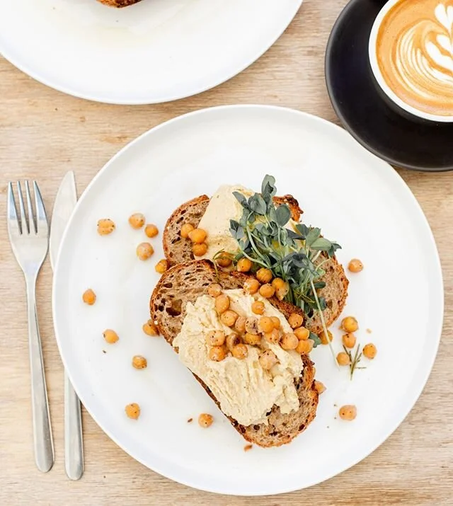 Come on down for morning tea with us

Smoked hummus with roasted chickpeas.