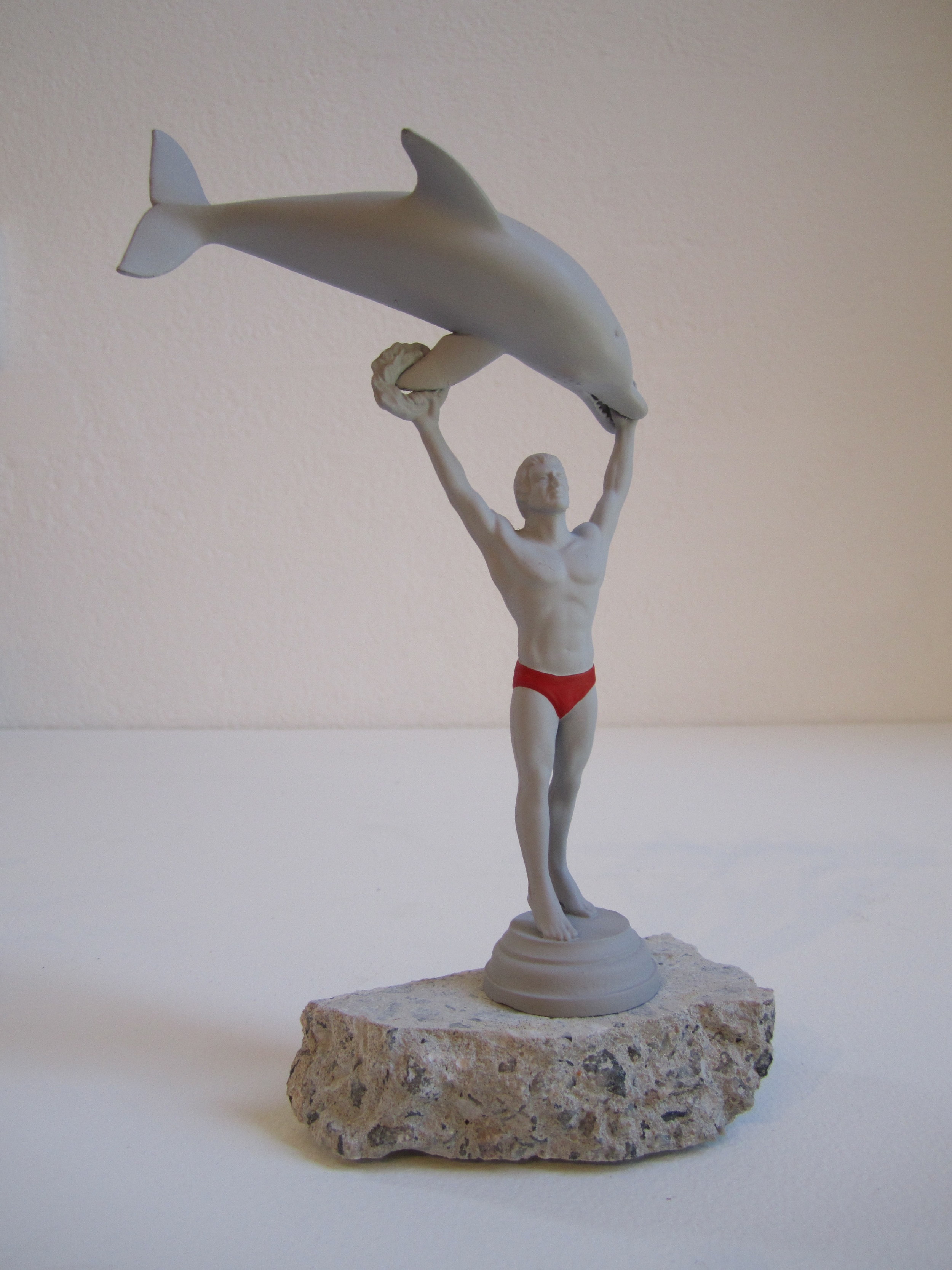   Dolphin Trick, 2011    Enamel on acrylic, concrete 20 x 15 x 6 cm   