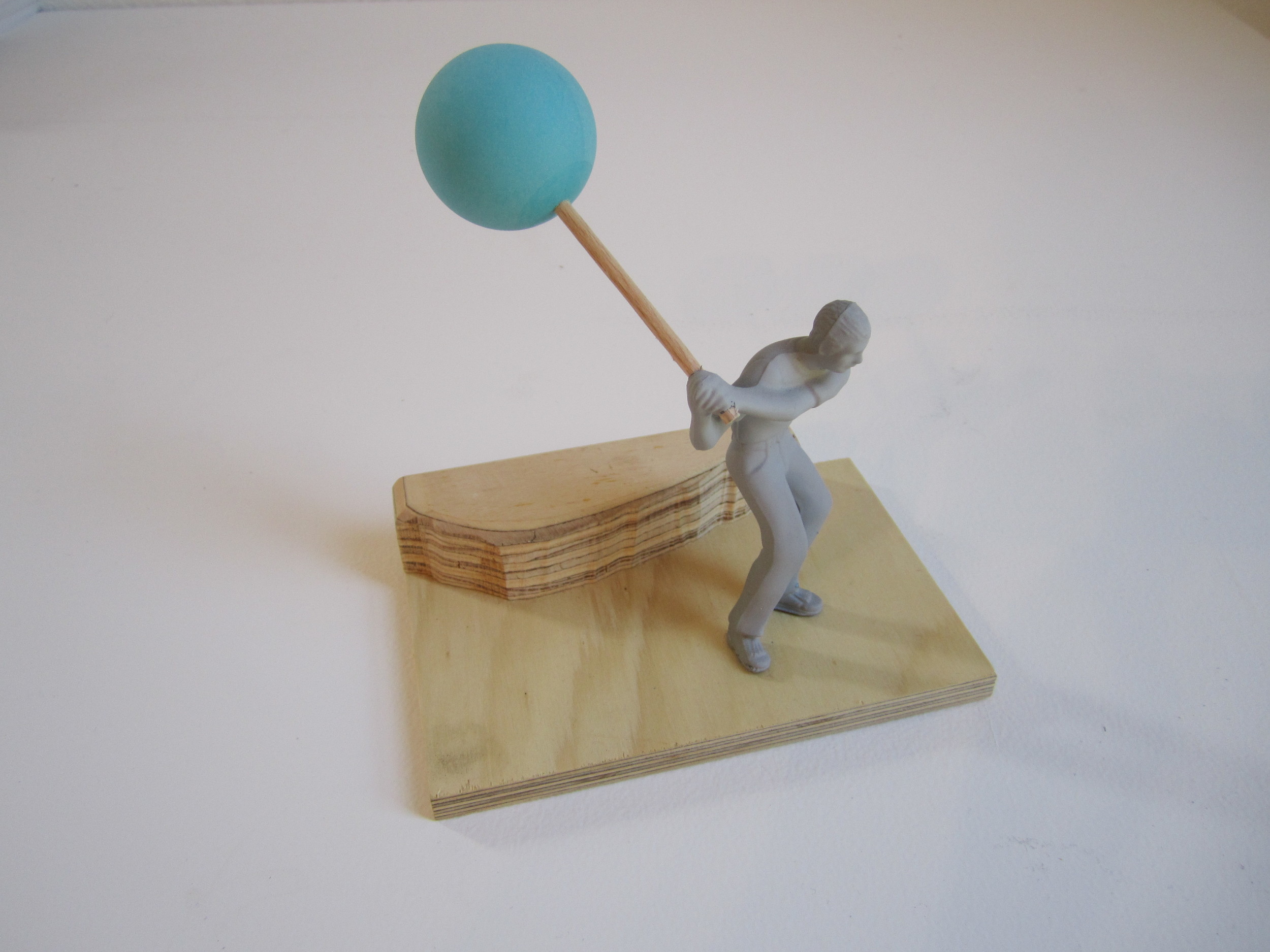   Lollipop Man, 2011    Enamel on acrylic, wood, table tennis ball 17 x 15 x 10 cm   