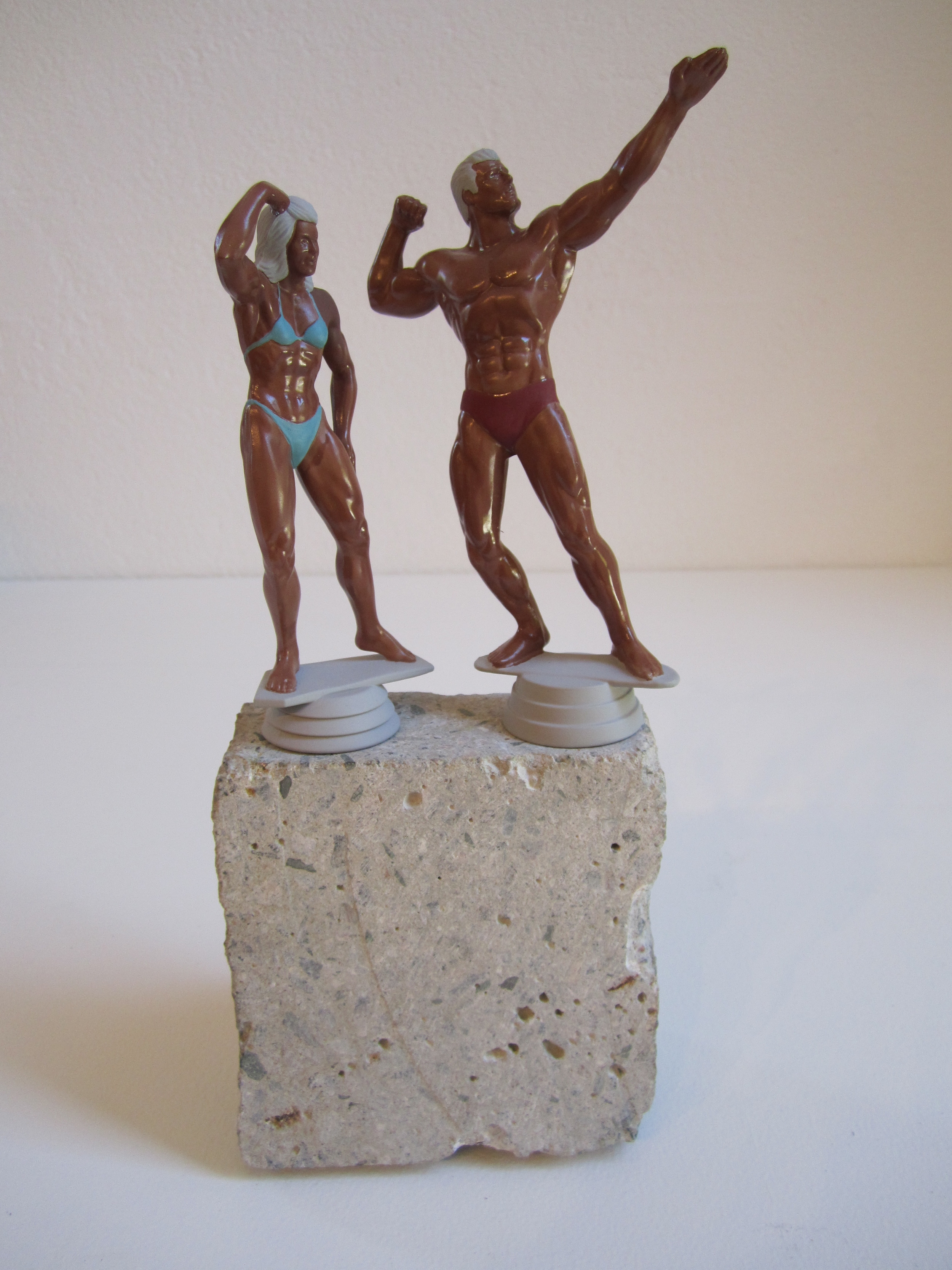   Mr. and Mrs. Brown, 2011    Enamel on acrylic, concrete 30 x 12 x 10  