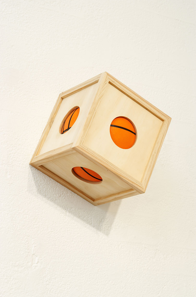  BALL ³ , 2007 Plywood, pine, basketball 25 x 25 x 25 cm  
