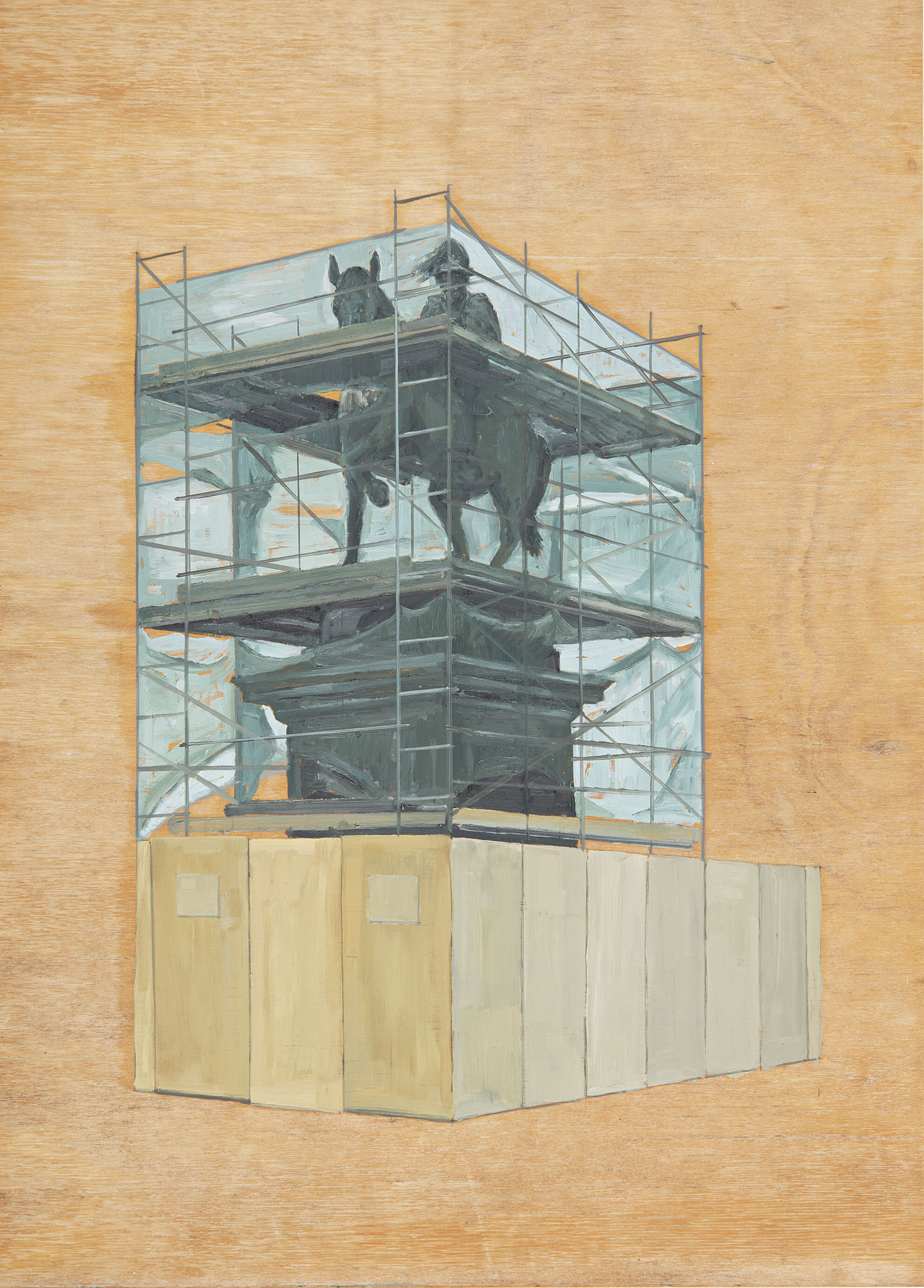 Temporary Enclosure, 2016, Oil on Plywood, 70 x 50 cm