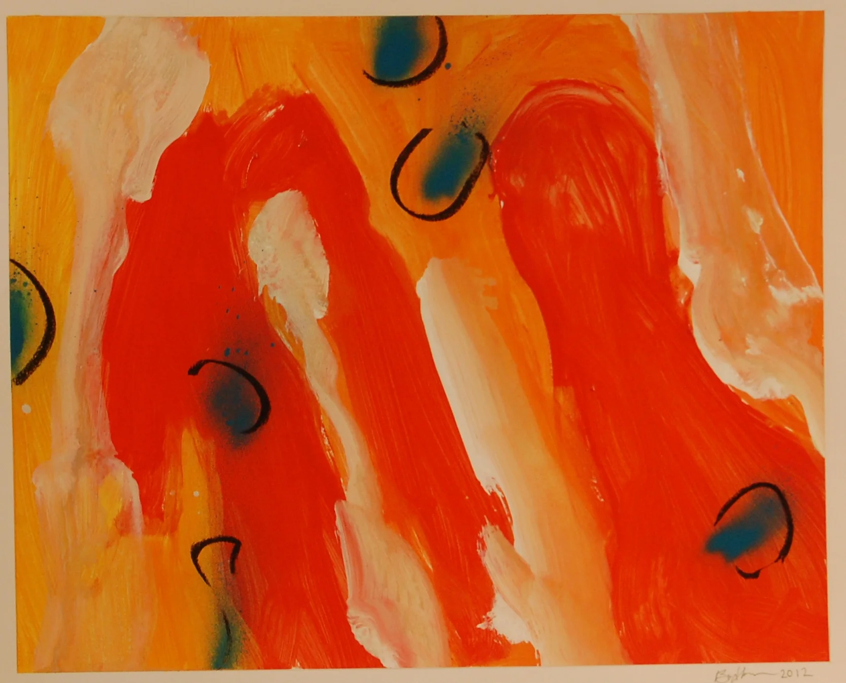 Orange Explanation  22”x24” (framed) 100# Bristol, mixed media               