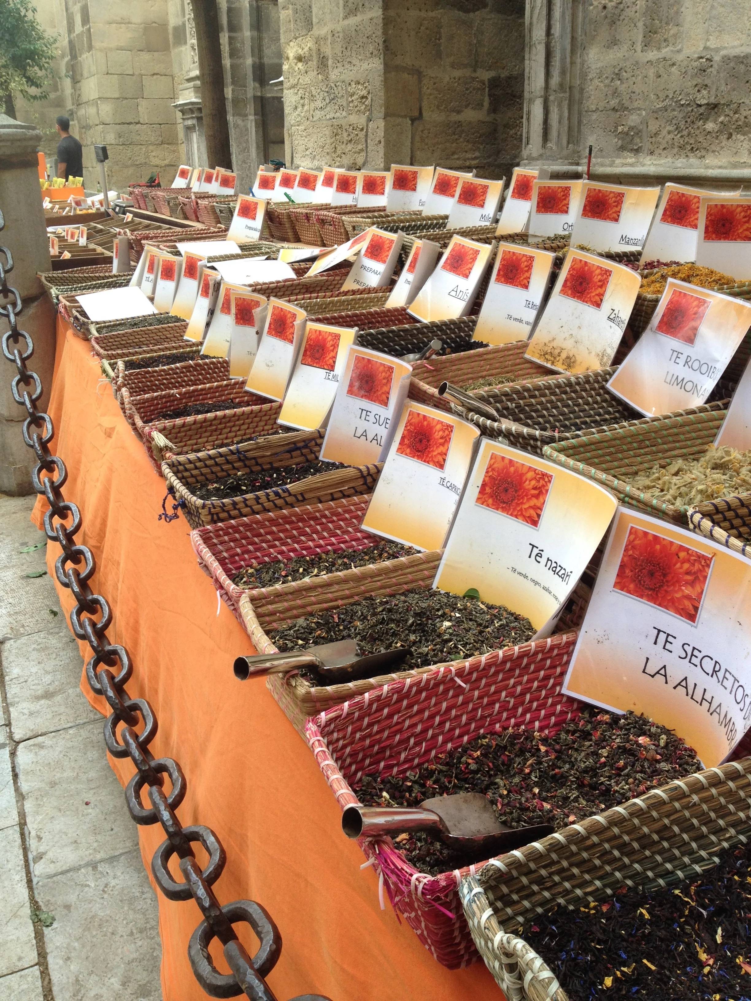 Spices and teas behind the Catedral de Granada.