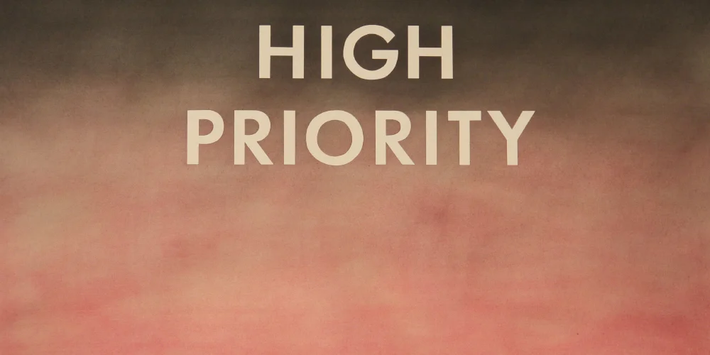 Edward Ruscha (American, b. 1937), High Priority (detail), 1975, pastel on paper, museum purchase funded by Frederick Stimpson and the National Endowment for the Arts, Art Museum of South Texas.
