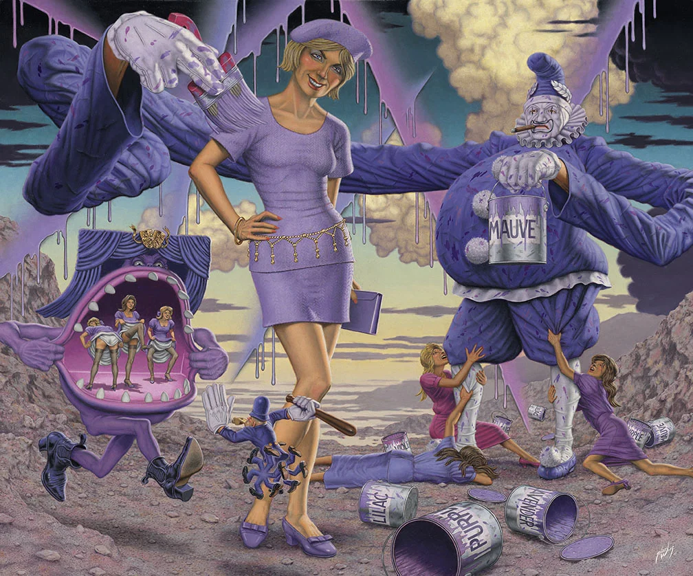 Robert Williams (American, b. 1943), Purple as an Inexplicable Poetic Force , 2015, oil on canvas, courtesy of the artist
