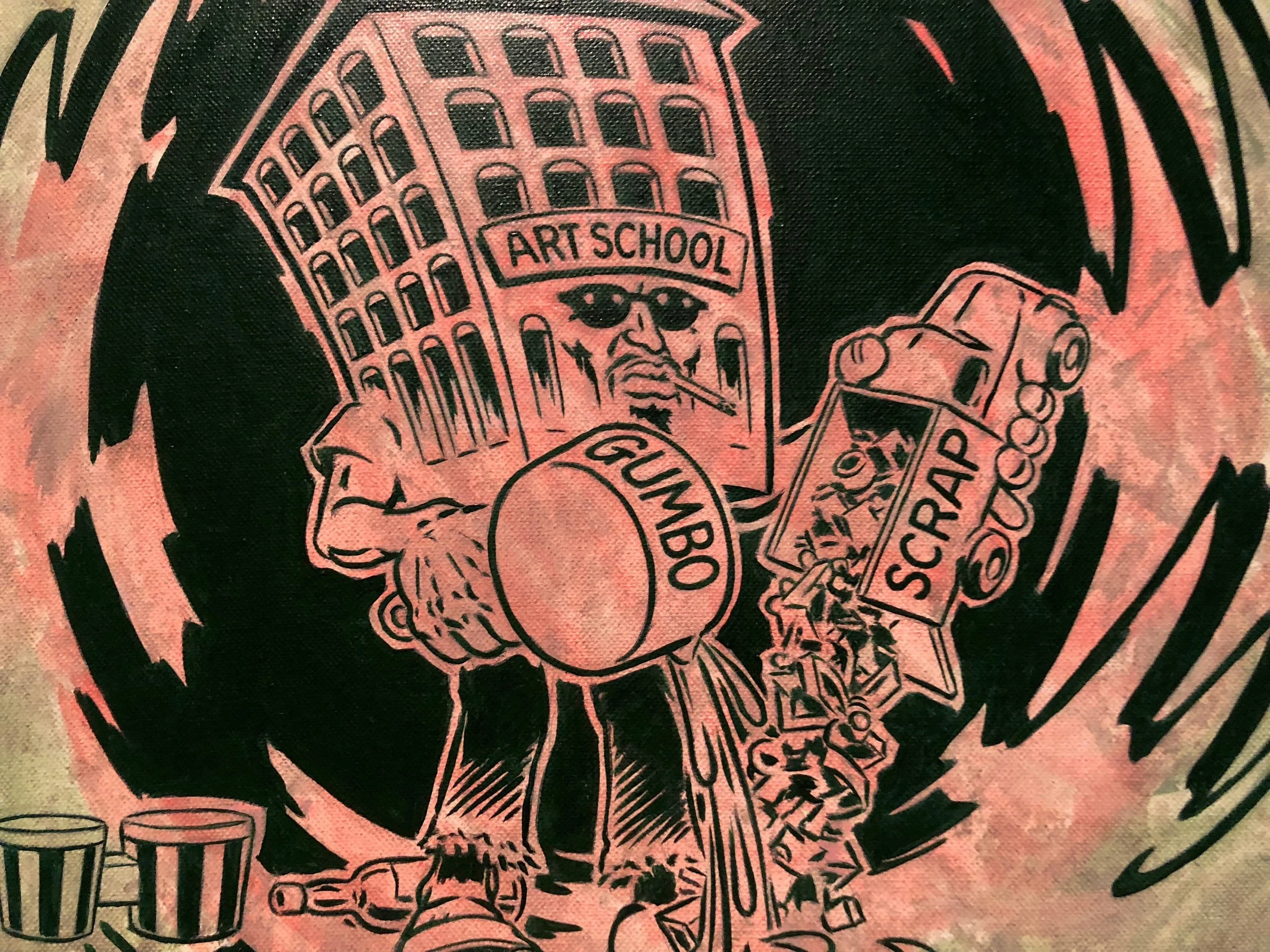 Robert Williams, The Consecration of the Accidental Genius (detail), 2011, oil on canvas