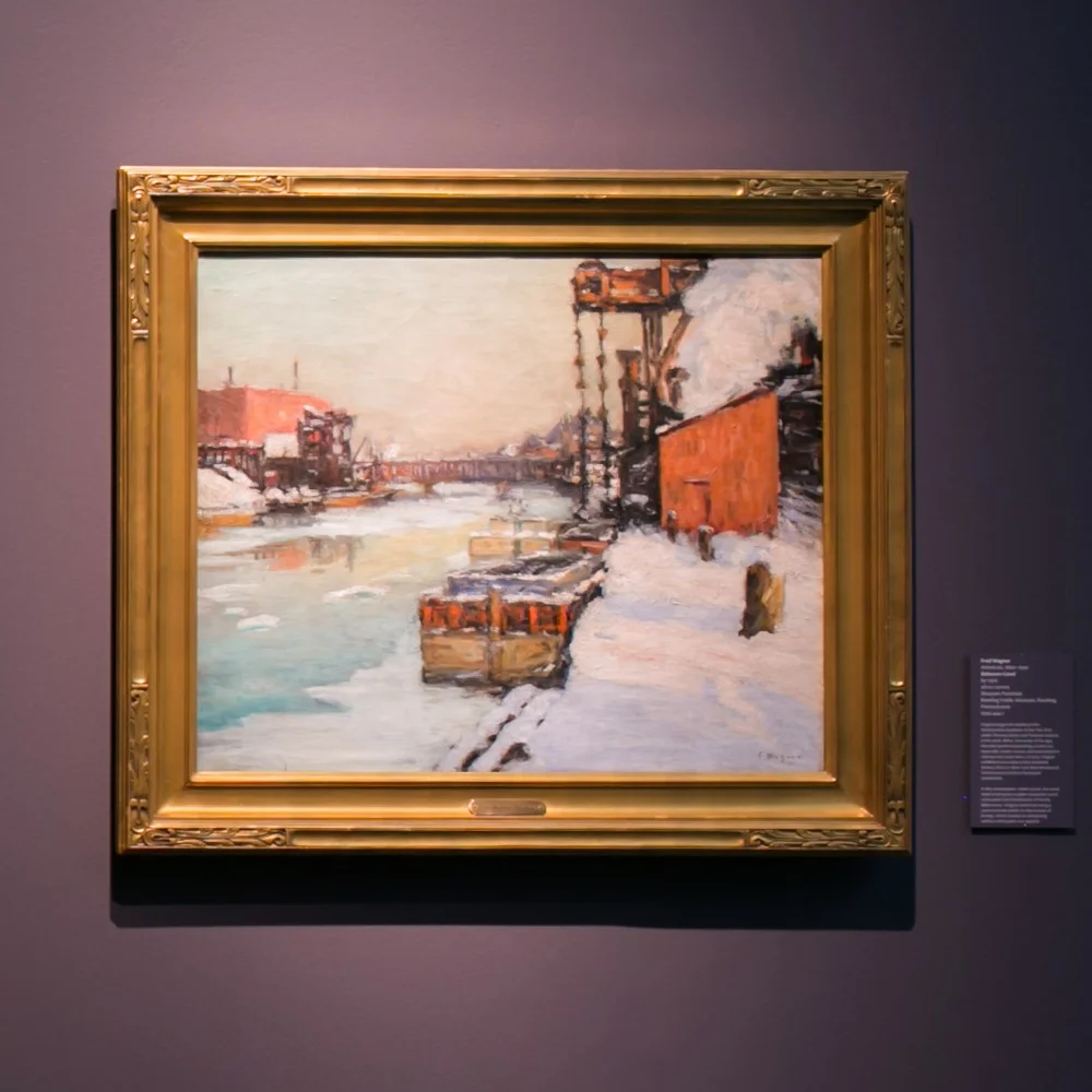 Fred Wagner (American, 1860 – 1940), Delaware Canal, by 1926, oil on canvas, Museum Purchase Reading Public Museum, Reading, Pennsylvania